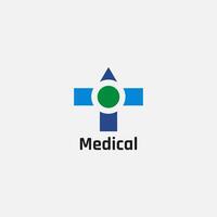 medicinsk logotyp med plus tecken och cirkel form. vektor