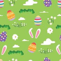 Ostern Tag Platz nahtlos Muster mit Hase und Ei vektor