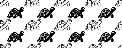 pixel konst sköldpaddor sömlös mönster vektor