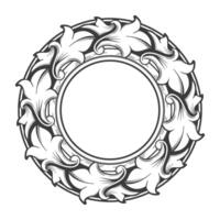 schwarz und Weiß runden Blumen- Ornament Dekoration vektor
