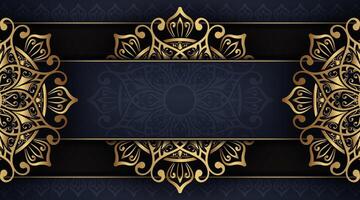 Luxus schwarz Hintergrund, mit Gold Mandala vektor