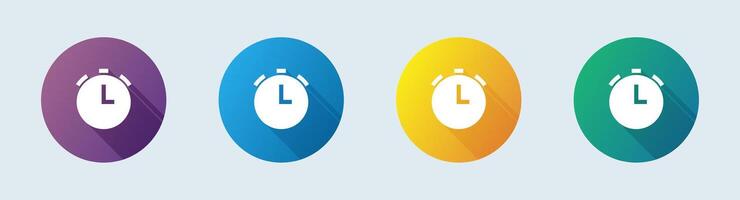 larm fast ikon i platt design stil. timer tecken vektor illustration.