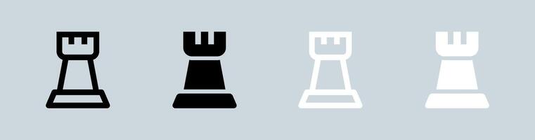 Schach Symbol einstellen im schwarz und Weiß. Tafel Spiel Zeichen Vektor Illustration.