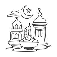 islamisch Ramadan Essen Mond druckbar Kunst minimalistisch Zuhause Dekor Poster vektor