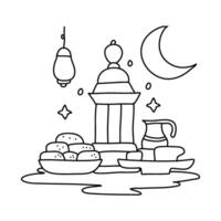 islamisch Ramadan Essen Mond druckbar Kunst minimalistisch Zuhause Dekor Poster vektor