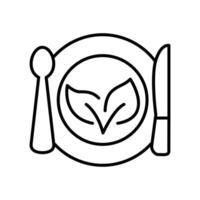 gesund Essen Gliederung Symbol dünn Vektor Design gut zum Webseite oder Handy, Mobiltelefon App