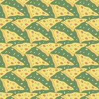 Nahtloses Pizzamuster. Schwarz-Weiß-Pizza-Hintergrund. Doodle-Vektor-Pizza-Illustration. Fast-Food-Vektormuster vektor