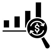 kreditera analys ikon linje vektor illustration