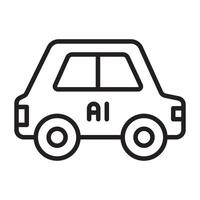 autonom bil med artificiell intelligens ikon. vektor