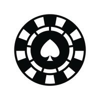 poker chip ikon vektor design mall i vit bakgrund