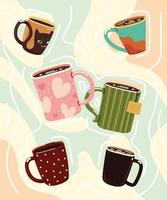 Kaffee- und Teetassen vektor