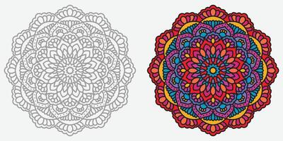 bunt modern Mandala Design , schwarz und Weiß Mandala Design, abstrakt Mandala Blumen- Ornament vektor