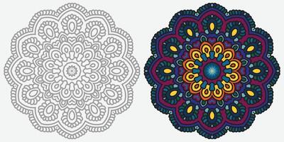 bunt modern Mandala Design , schwarz und Weiß Mandala Design, abstrakt Mandala Blumen- Ornament vektor