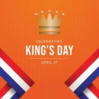 kungens dag vektor mall Bra för celebratiob användande. amsterdam kungens dag. platt kung krona design. vektor eps 10.
