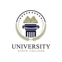 universitet högskola skola bricka logotyp design vektor