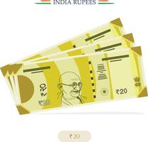 Neu indisch Rupien Währung Hinweis Vektor Illustration von