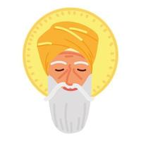 Gesicht von Guru Nanak Jayanti vektor