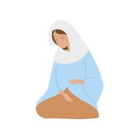 Krippe Heilige Maria beten Icon-Design auf weißem Hintergrund vektor