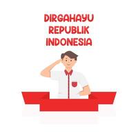 illustration av dirgahayu republik indonesien vektor