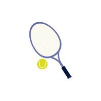 Tennisschläger und Ballsportsymbol isoliert und flaches Design vektor