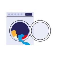 Kleidung in der Waschmaschine vektor