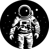 astronaut - minimalistisk och platt logotyp - vektor illustration