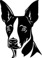 Basenji - - schwarz und Weiß isoliert Symbol - - Vektor Illustration