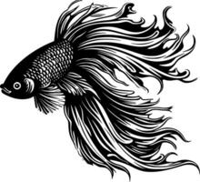 Betta Fisch, minimalistisch und einfach Silhouette - - Vektor Illustration