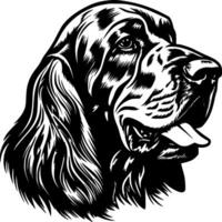 Bluthund, schwarz und Weiß Vektor Illustration