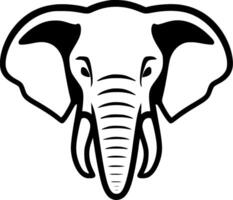 Elefant - - schwarz und Weiß isoliert Symbol - - Vektor Illustration