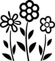 blommor - minimalistisk och platt logotyp - vektor illustration