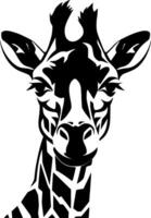 Giraffe - - schwarz und Weiß isoliert Symbol - - Vektor Illustration