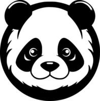 panda, svart och vit vektor illustration