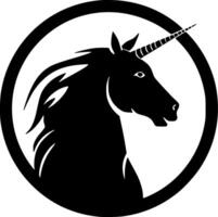 Einhorn - - schwarz und Weiß isoliert Symbol - - Vektor Illustration