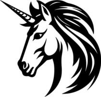 Einhorn - - schwarz und Weiß isoliert Symbol - - Vektor Illustration