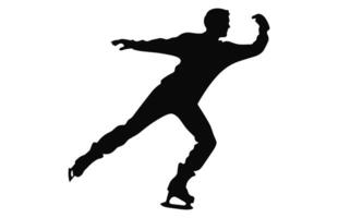 man figur is skridskoåkning silhuett vektor bunt, manlig figur skater silhuetter svart ClipArt uppsättning