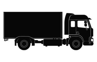 årgång mjölk lastbil silhuett isolerat på en vit bakgrund, mjölk tankfartyg lastbil svart vektor