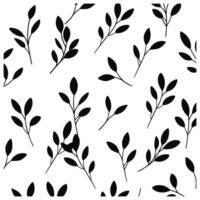 oliv gren mönster vektor silhuett, oliv grenar löv dekorativ mönster svart ClipArt