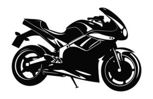 Motorrad Vektor schwarz und Weiß Silhouette isoliert auf ein Weiß Hintergrund