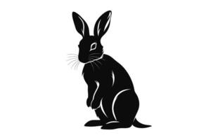 ein Hase Silhouette Vektor, Ostern Hase schwarz Clip Art vektor