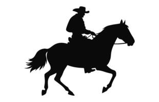 Mexikaner Cowboy Reiten ein Pferd schwarz Silhouette Vektor isoliert auf ein Weiß Hintergrund