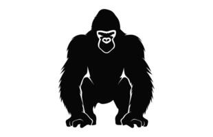apa silhuett vektor isolerat på en vit bakgrund, en schimpans apa svart ClipArt