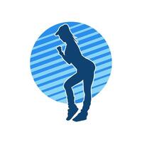 Silhouette von ein schlank sportlich Frau tun Pilates Übung. Silhouette von ein sportlich weiblich tun physisch Übung. vektor