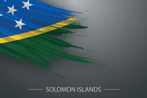 3d grunge borsta stroke flagga av solomon öar vektor