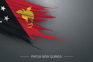 3d Grunge Bürste Schlaganfall Flagge von Papua Neu Guinea vektor