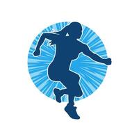 Silhouette von ein sportlich Frau im Laufen Pose. Silhouette von ein weiblich Lauf Pose. vektor