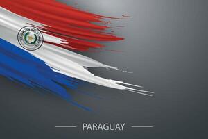 3d grunge borsta stroke flagga av paraguay vektor