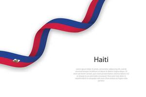 vinka band med flagga av haiti vektor