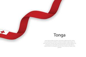 winken Band mit Flagge von Tonga vektor