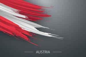 3d grunge borsta stroke flagga av österrike vektor